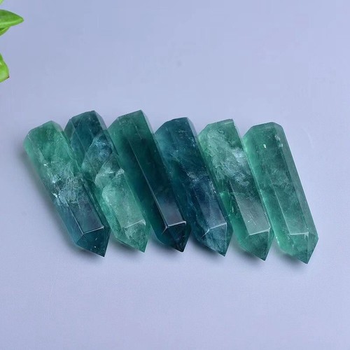 70-80mm Natural Green Fluorite Quartz Crystal Point Wand Obelisk Tower Healing - Picture 4 of 16