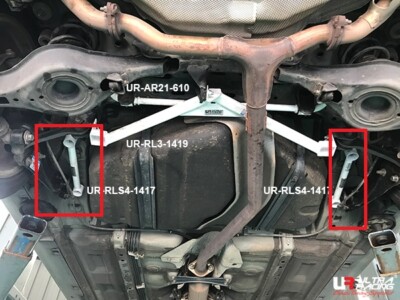 Ultra Racing For 07-12 Mazda 6 GH 2.0 2.5 2WD Rear Lower Side Bar 2-Points Brace