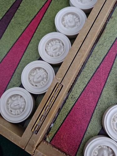 Whittlecraft Backgammon - complete 1970s full size cased set with rules leaflet - Picture 6 of 24