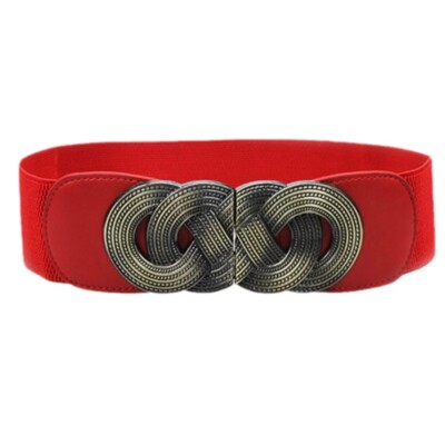 Classical Retro Punk Women Belts Bronze Buckle Simple Wide All-Match Waistband