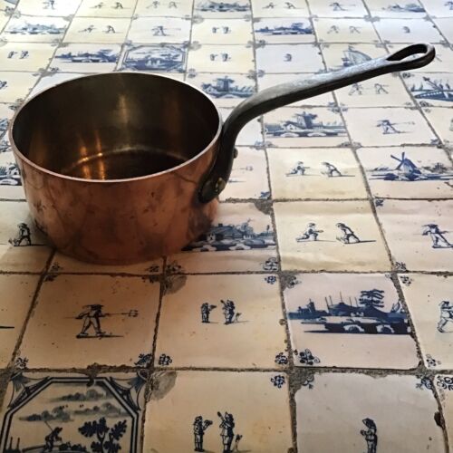 Copper Pan 3 mm Thickness With Cast Iron Handle France 18 cm