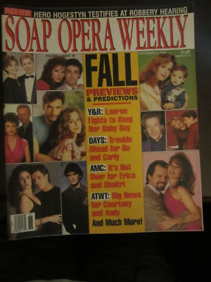 Soap Opera Weekly September 1992 Fall Preview Predictions Y&R Days AMC ATWT 59