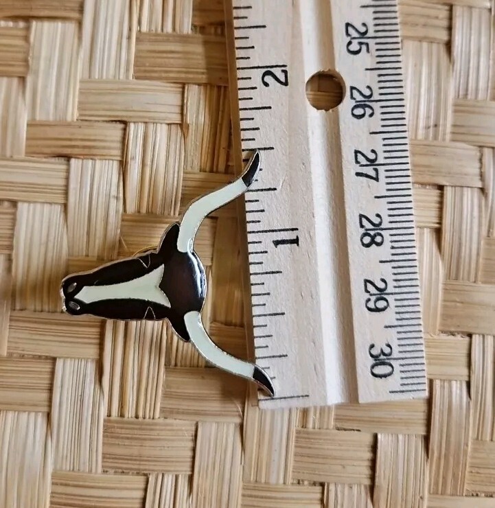Vintage Longhorn Cow Bull Lapel Hat Pin 1.5" Horn Width Metal Enamel eBay