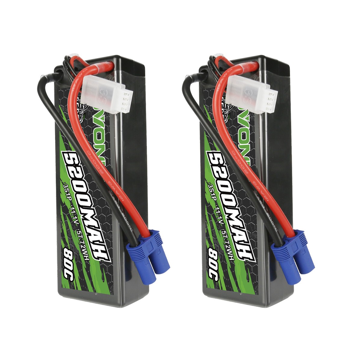 OVONIC - Batería Lipo de 5200 mAh, 50 C, 11.1 V, 3S, con conector Dean
