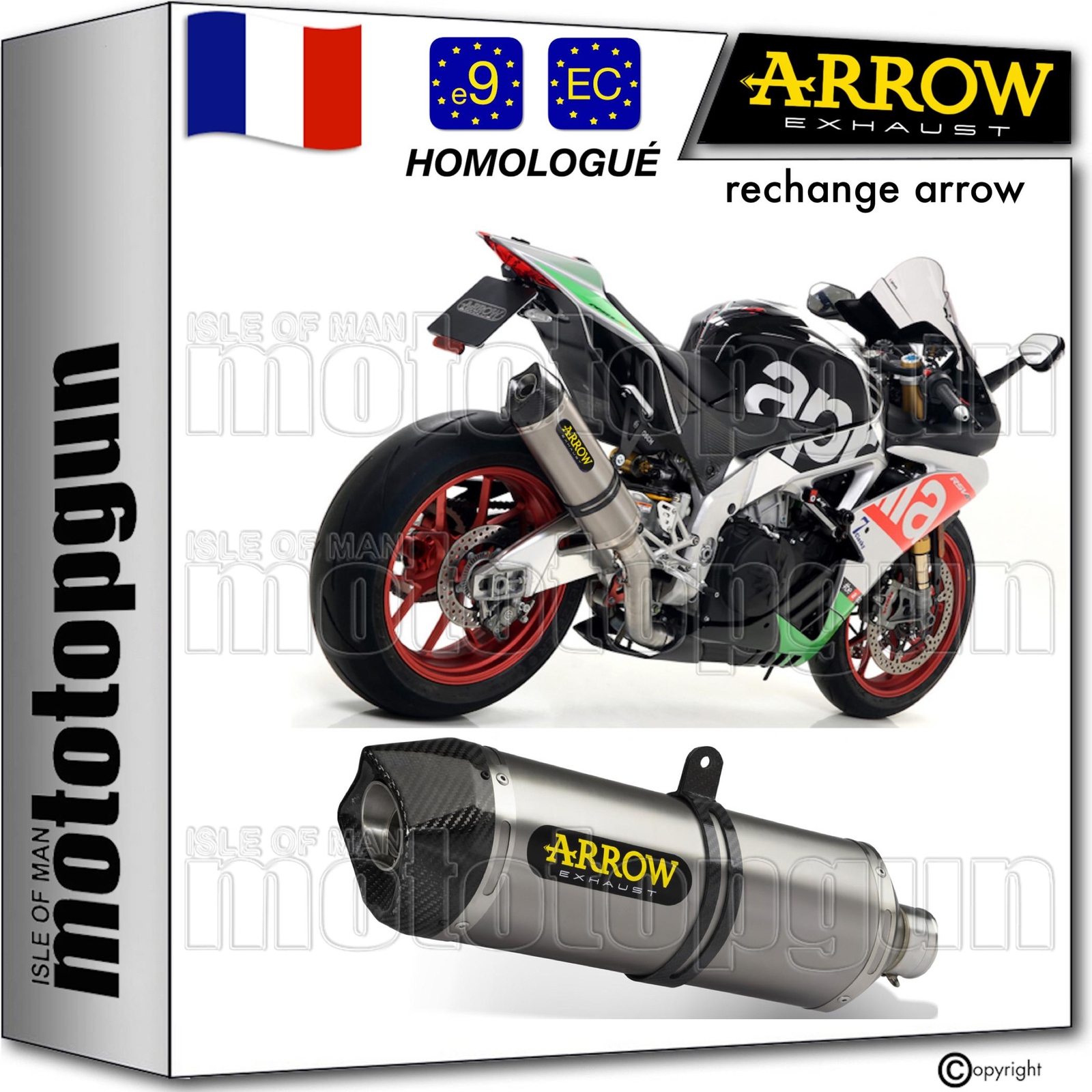Échappement Arrow Race-Tech pour rouler sur piste et route en Aprilia RSV4