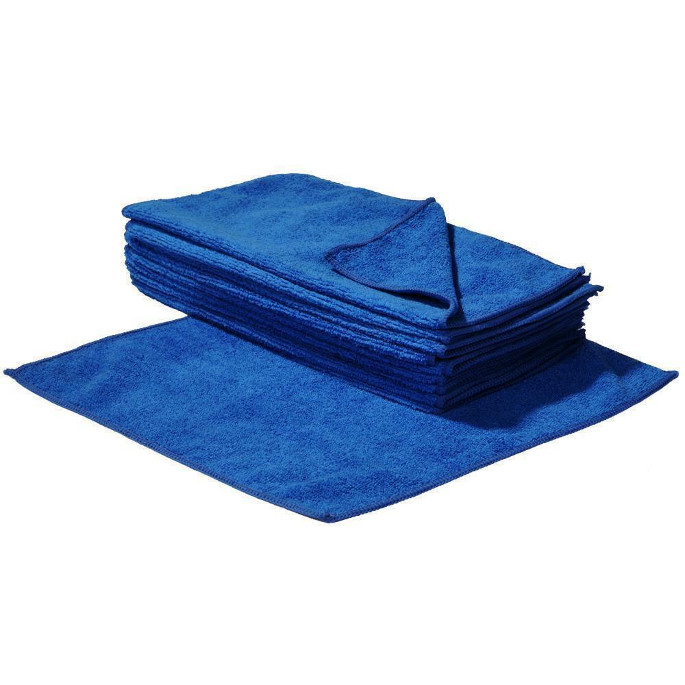 10 Paño de Microfibra 40x40 CM Azul Paños Coche Limpieza Pulido