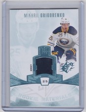 13-14 2013-14 SPX MIKHAIL GRIGORENKO ROOKIE MATERIALS JERSEY RM-MG SABRES