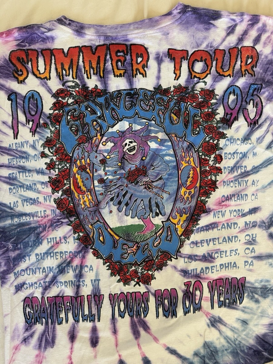 Grateful Dead 列車 グラフィック Tシャツ 95年ツアー Vintage 1995 Grateful Dead NWOT Spring Tour Graphic Tie Dye
