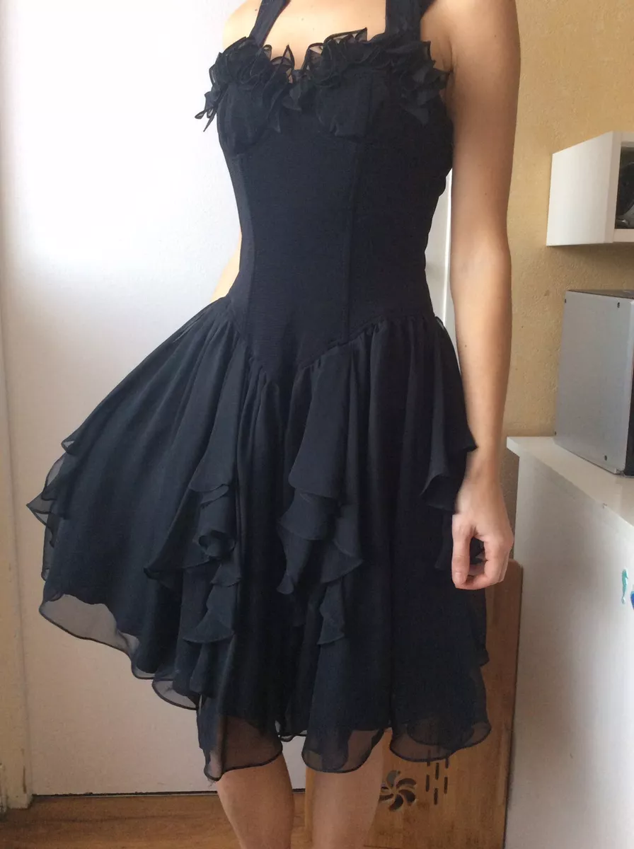 Belle Robe Noire R veillon f te mariage Taille 36 Ou XS eBay