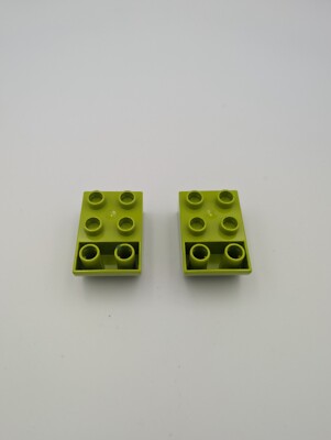 2x Lego Duplo Dach Bau Stein lime grün 2x3 negativ schräg abgerundet 10901 98252