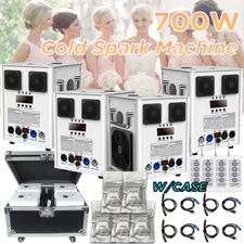 4PCS Cold Spark Machine 700W DMX Stage Firework Machine Wedding W/Flight Case US