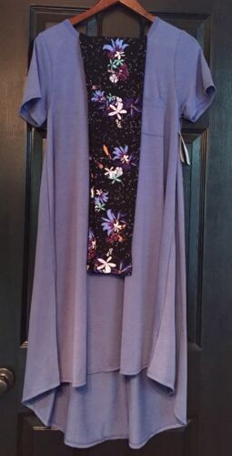 Outfit NWT OS Purple BOTANICAL Floral LuLaRoe UNICORN Leggings S Carly Top Dress - Picture 1 of 9