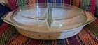 RARE Vtg PYREX Yellow Constellation Pattern 1-1/2 Qt Divided Casserole W/Lid