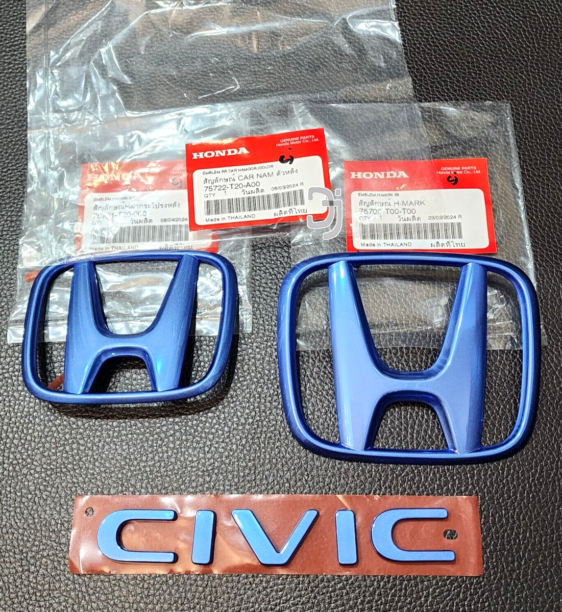 1SET H+CIVIC FE BLUE HYBIRD COLOR LOGO EMBLEM BADGE FOR HONDA