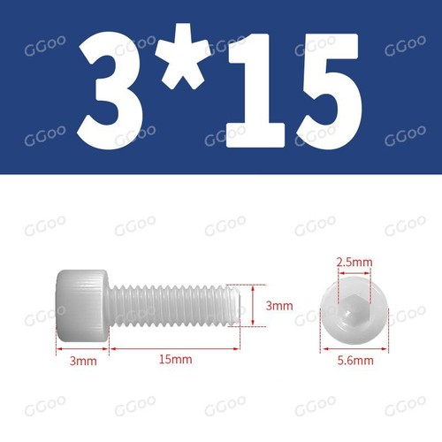 M3 M4 M5 M6 M8 M10 M12 Cap Head Screws Hex Socket Allen Key Bolts Nylon DIN 912 - Picture 11 of 89