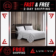 Eddie Bauer King Sheets Set, Cotton Flannel, Lakehouse Plaid