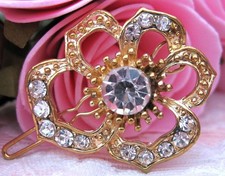 Girls Gold Color Crystal Rhinestone Hair Clip new