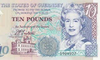 1996 THE STATES OF GUERNSEY 10 POUNDS QEII £10 Trestain "B" (( GEM UNC ))