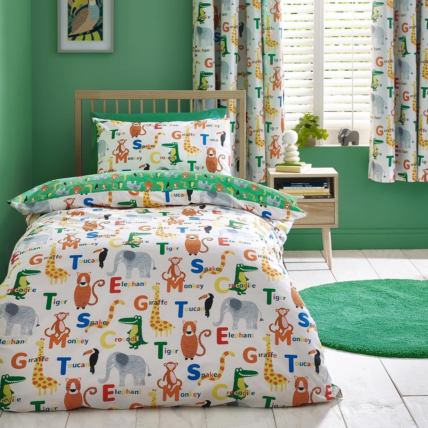 Catherine Lansfield Animal Magic Kid Toddler Duvet Cover Junior CotBed Quilt Set - Image 2