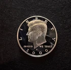 2000 S SILVER KENNEDY HALF DOLLAR - GEM CAMEO PROOF COIN 90% SILVER
