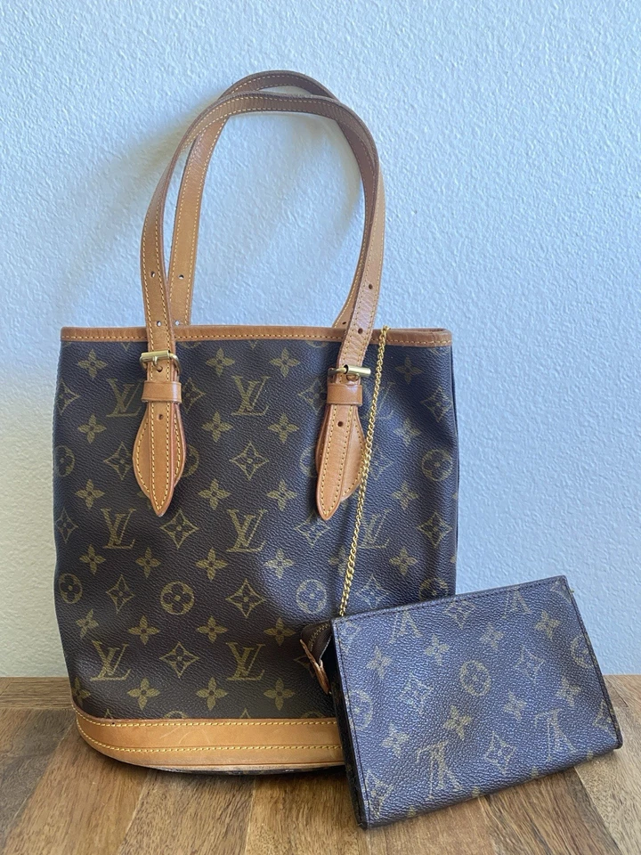 AUTÉNTICO BOLSO BUCKET LOUIS VUITTON CON BOLSA MONOGRAMA BOLSO DE HOMBRO VINTAGE TOTE Foto 2 de 4