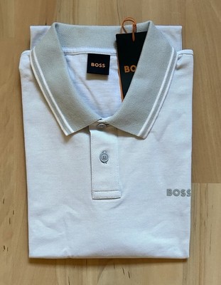 NEW! Hugo Boss PeoxfordNew Polo Shirt XXL Light Grey Pastel Grey Pique Mens