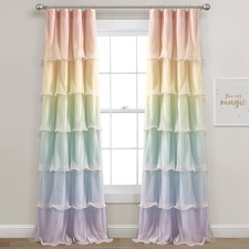 Rainbow Ombre Nerina Light Filtering Window Curtain Panels Pair 36" W x 84" L...