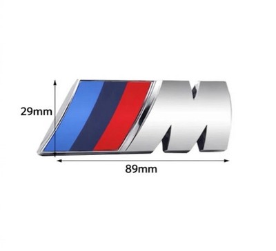 BMW 3D  M SPORT  Front Grille Badge Emblem - SILVER (29mm/89mm)
