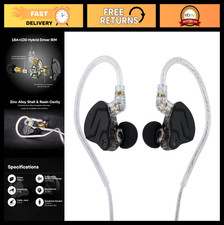 Dual Driver Hybrid Metal Earphones HiFi In-Ear Monitor 1BA+1DD Detachable Cable