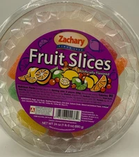 Zachary 24Oz Assorted Fruit Slices Chewy Jelly Candy - Cherry Orange Lemon Lime