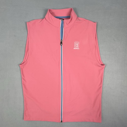 FootJoy FJ Pink Sleeveless Golf Vest TPC Prestancia Full Zip Performance L
