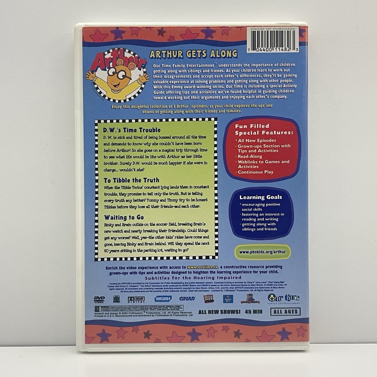 Arthur: Arthur Gets Along (DVD, 2004) PBS Kids Animated OOP