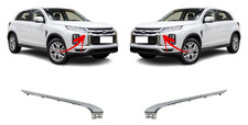 Für Mitsubishi ASX 20-23 Neu Vorne Stoßstange Obere Rand Chrom Blenden Paar Set