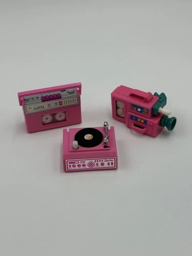 Barbie Accessories 1988 Mattel Boombox Camcorder Turntable Pink Lot 80s Vintage