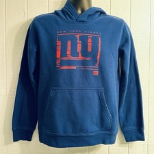 New York NY Giants NFL Team Apparel Hoodie Pullover Sweatshirt Blue Red Youth XL
