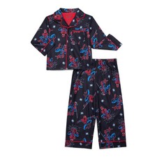 NEW Spiderman Flannel Pajamas Long Sleeve Button Up 3T Shirt  Pants Set NWT