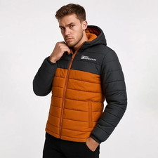 MRK Seasons Men's Padded Warm Jacket Water Resistant Casual Coat