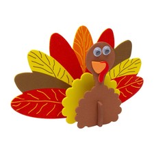 7 1/2" x 4 1/4" 3D Standing Turkey Foam Craft Kit  Makes 12