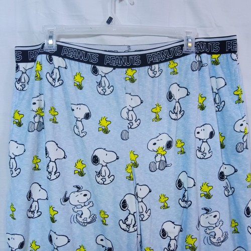 Peanuts Pajama Pants Womens 3X Plus Blue Snoopy Plush Sleepwear Pull On Hi Rise - Picture 2 of 10