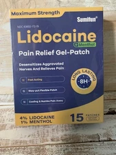 LIFOCAINE PAIN RELIEF 15 GEL-PATCHS FAST ACTING LONG LASTING SUMIFUN SEALED NEW