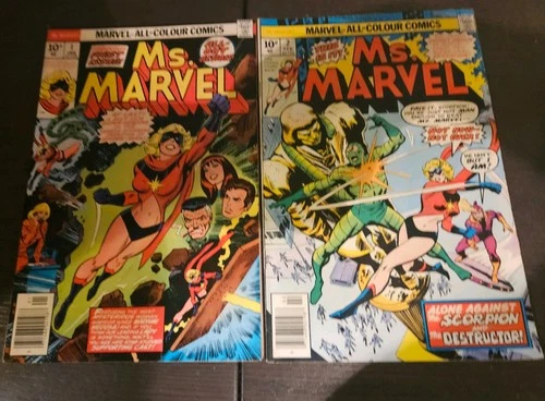 Ms Marvel Vintage 1970s Issues #1 And #2 Comic Book Avengers