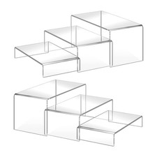 6PCS Acrylic Display Risers, 12'' Large Acrylic Risers Display Stands,Tiered ...