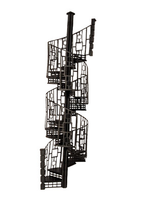 Puppenhaus Wendeltreppe Bausatz im Maßstab 1:12, Gusseisenoptik.