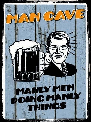 Holzschild 40x30 cm Man cave Bier manly men doing Deko Geschenk Holz Schild