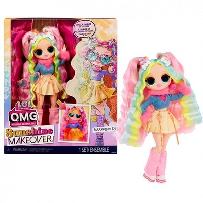 LOL Surprise OMG Sunshine Makeover Bubblegum DJ Color Change Fashion Doll 9.5...