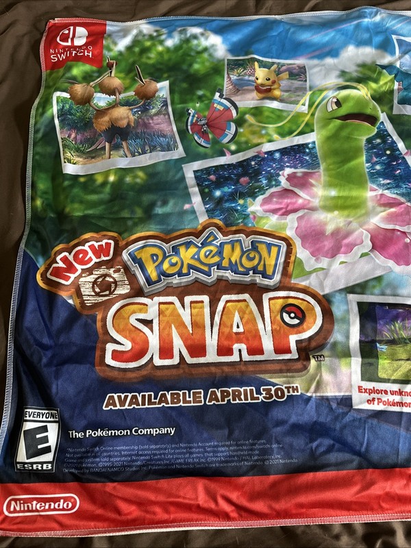 New Pokemon Snap Promo Fabric Poster Banner Nintendo Switch GameStop Display