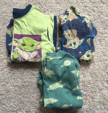 Star Wars  GAP Kids Boys Size 8 Grogu 2pc Pajama Sets Glow Dark Space