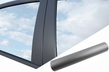 6x PREMIUM A B C S&auml;ule T&uuml;r Leisten Auto Folie Carbon Grau f&uuml;r viele Fahrzeuge