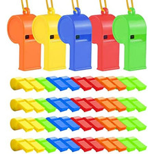 48/72Pcs Plastic Whistles, Bulk Whistles, Training Sports Whistles with Lanyard