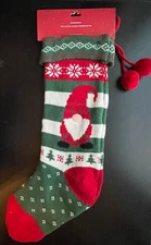 CHRISTMAS STOCKING NEW GNOME 21” Long Holiday Winter Wonder Lane Soft knit CUTE